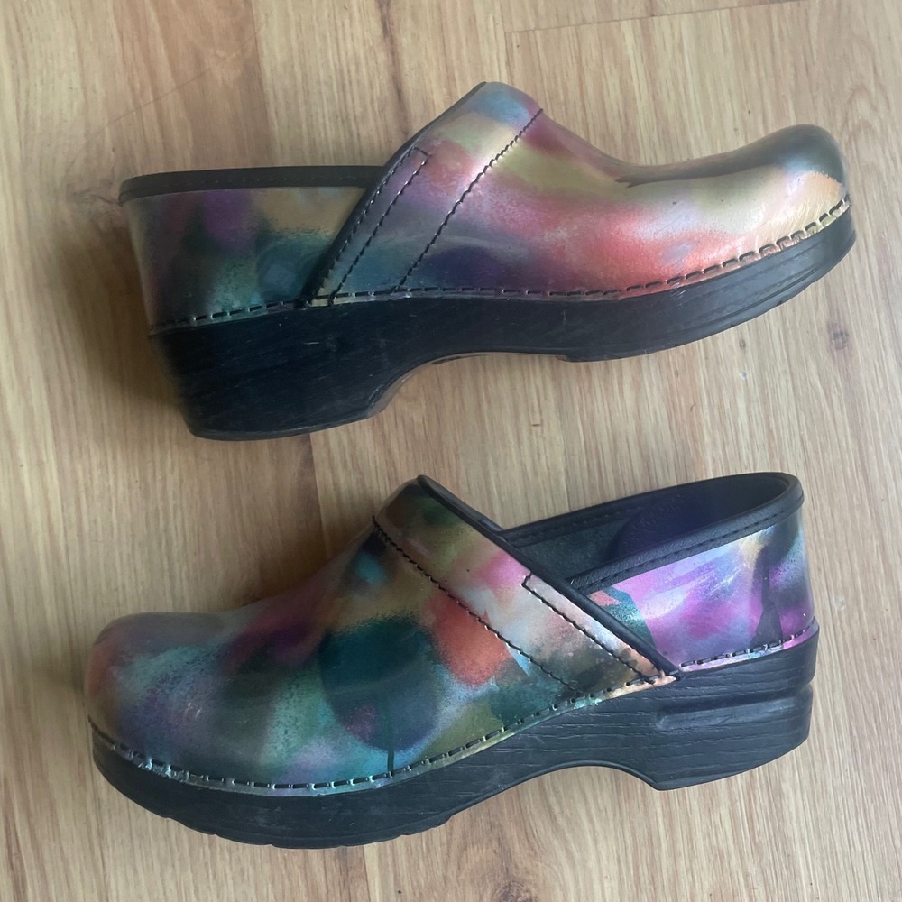 Dansko XP 2.0 Slip Resistant Clogs Multicolor Shoes Size 6.5-7 US 37 EU Womens